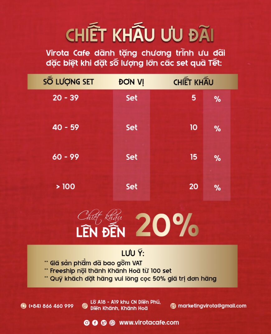 Set quà Tết cà phê | Quà tặng Tết | Quà tặng doanh nghiệp Virota Cafe